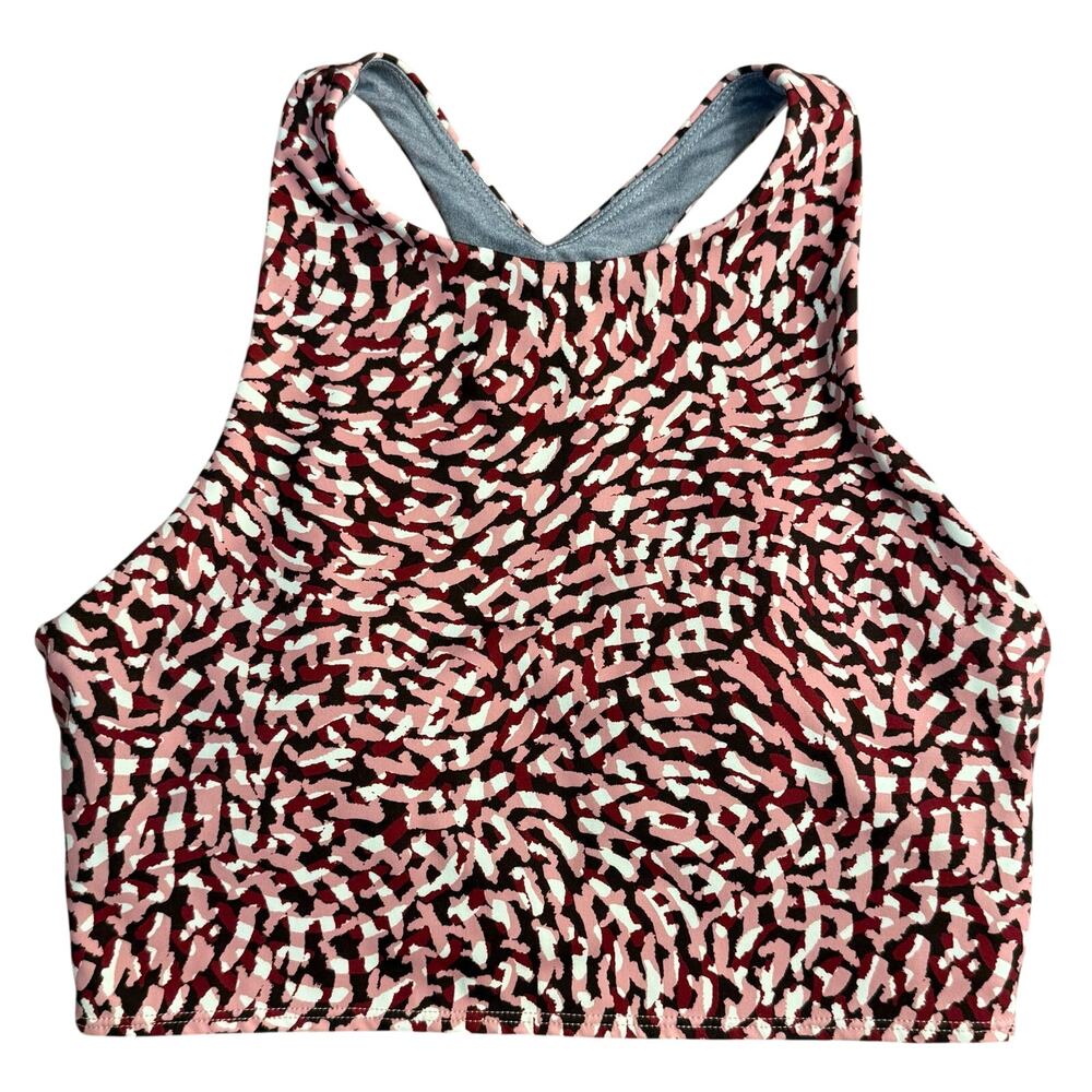 Born Primitive Synergy Cropped Sports Bra CrossFit Gym Pebble Pattern Sz Medium